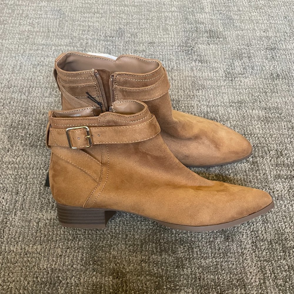 Tan/Camel Faux Suede Chelsea Boots